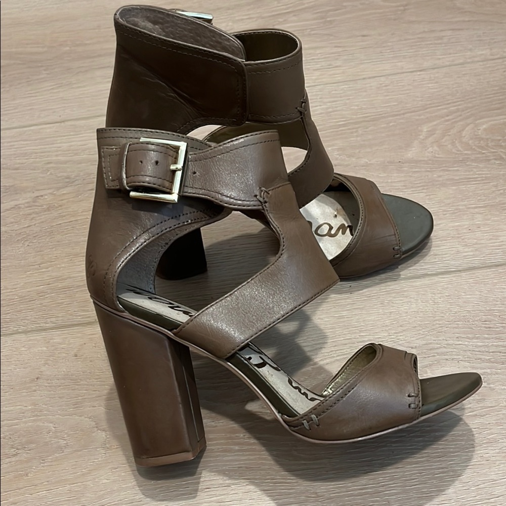 Sam Edelman olive Brown Strappy Heels